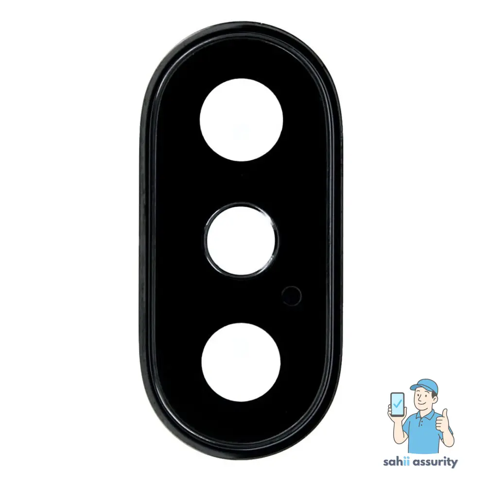 Camera Lens Glass with Frame for Apple iPhone X Silver thumbnail